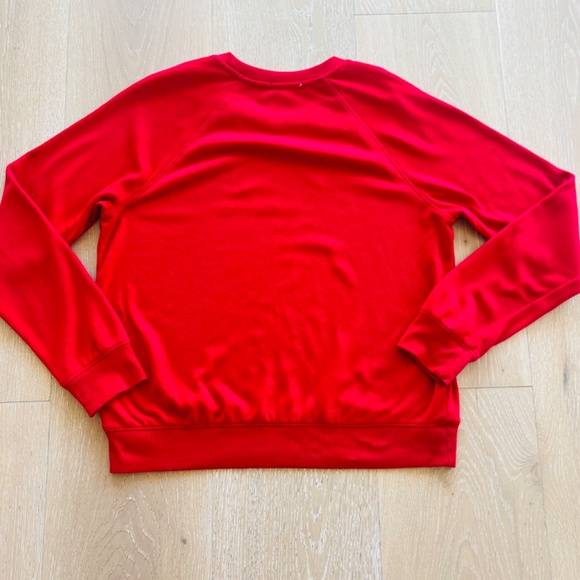 PJ Salvage Happy Happy Joy Joy Grateful Long Sleeve Sweatshirt Red Size Large - Picture 10 of 11